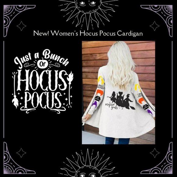 New! Women's Disney Halloween Hocus Pocus Cardigan Sweater Size S-XL - Picture 3 of 3